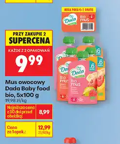 Biedronka Mus owocowy Dada Baby food bio oferta