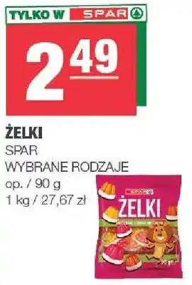 Żelki Spar wybrane rodzaje