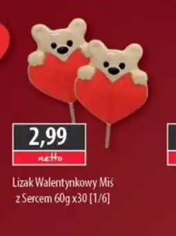 DUO-TES Lizak Walentynkowy Miś z Sercem oferta