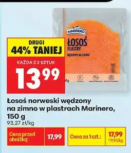 Biedronka Łosoś norweski wędzony na zimno w plastrach Marinero oferta