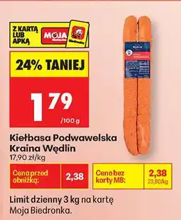 Biedronka Kiełbasa Podwawelska Kraina Wędlin oferta