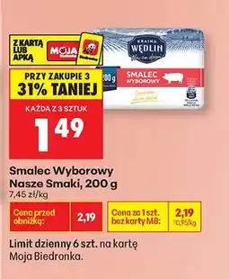 Biedronka Smalec Wyborowy Nasze Smaki oferta