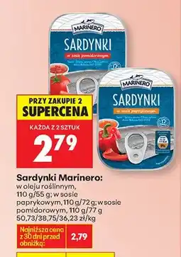 Biedronka Sardynki Marinero w oleju roślinnym oferta