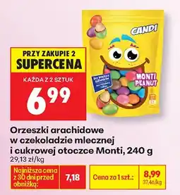 Biedronka Orzeszki arachidowe w czekoladzie mlecznej i cukrowej otoczce Monti Peanut oferta