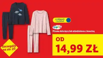 Piżama dziecięca lub młodzieżowa z bawełną