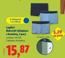 Lidl Lupilu Bokserki chłopięce z bawełną, 3 pary oferta