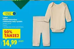 Lidl Lupilu Komplet niemowlęcy z biobawełny: body i spodnie oferta
