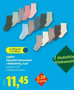 Lidl Lupilu Skarpetki niemowlęce z biobawełną, 5 par oferta