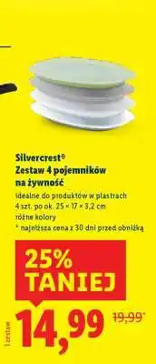 Lidl Silvercrest Zestaw 4 pojemników na żywność oferta