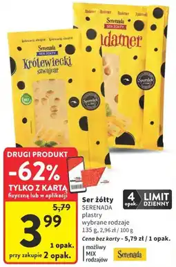Intermarche Ser żółty Serenada plastry, różne rodzaje oferta