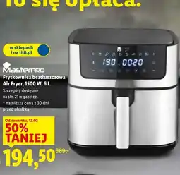 Lidl Masterpro Frytkownica beztłuszczowa Air Fryer, 1500 W oferta