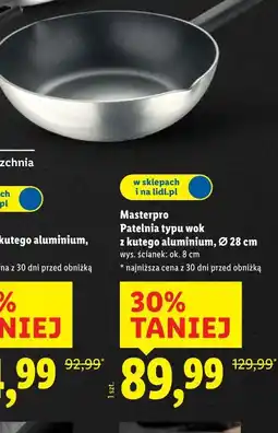 Lidl Masterpro Patelnia typu wok z kutego aluminium, Ø 28 cm oferta