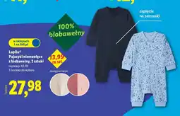 Lidl Lupilu Pajacyki niemowlęce z biobawełny, 2 sztuki oferta