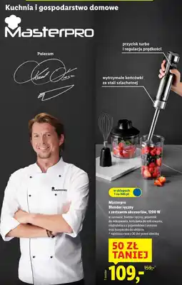 Lidl Masterpro Blender ręczny z zestawem akcesoriów, 1200 W oferta