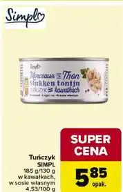 Carrefour Tuńczyk w kawałkach sosie własnym Simpl oferta