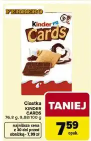 Carrefour Herbatniki czekoladowe Kinder Cards oferta