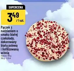 Polomarket Pączek z nadzieniem o smaku białej czekolady, dekorowany białą polewą i liofilizowaną wiśnią oferta