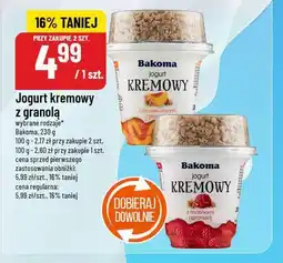 Polomarket Jogurt kremowy z granolą Bakoma oferta