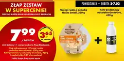 Biedronka Zestaw: Pierogi ruskie z cebulką + Kefir proteinowy naturalny Go Active oferta