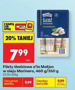 Biedronka Filety śledziowe a' la Matjas w oleju Marinero, 460 g/350 g oferta