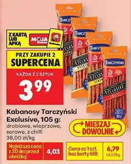 Biedronka Kabanosy Tarczyński Exclusive 105 g oferta