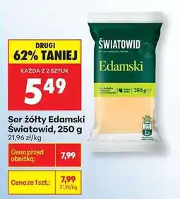 Biedronka Ser żółty Edamski Światowid 250 g oferta