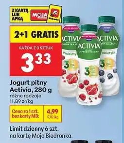Biedronka Jogurt pitny Activia , 280 g oferta