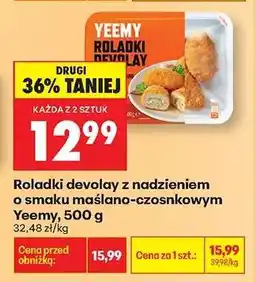 Biedronka Roladki devolay z nadzieniem o smaku maślano-czosnkowym Yeemy, 500 g oferta