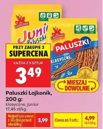 Biedronka Paluszki Lajkonik, 200 g oferta