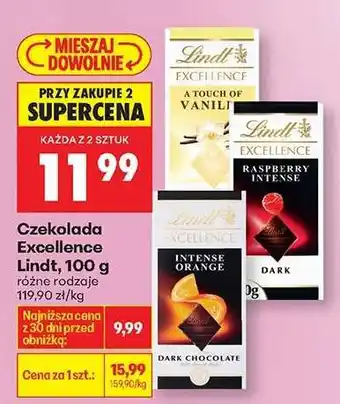 Biedronka Czekolada Excellence Lindt , 100 g oferta