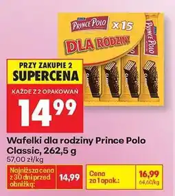 Biedronka Wafelki dla rodziny Prince Polo Classic 262,5 g oferta