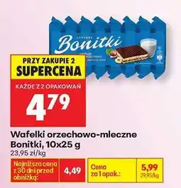 Biedronka Wafelki orzechowo-mleczne Bonitki, 10x25 g oferta