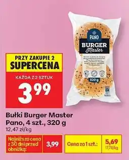 Biedronka Bułki Burger Master Pano, 4 szt., 320 g oferta