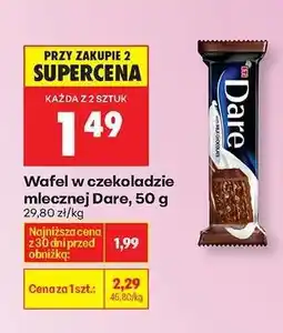 Biedronka Wafel w czekoladzie mlecznej Dare, 50 g oferta