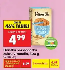 Biedronka Ciastka bez dodatku cukru Vitanella, 300 g oferta