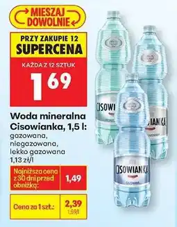 Biedronka Woda mineralna Cisowianka, 1,5 l oferta