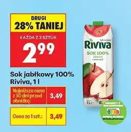 Biedronka Sok jabłkowy 100% Riviva, 1 l oferta
