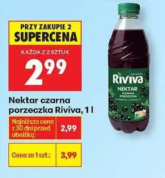 Biedronka Nektar czarna porzeczka Riviva, 1 l oferta