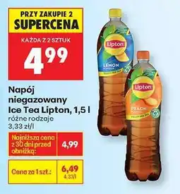 Biedronka Napój niegazowany Ice Tea Lipton, 1,5 l oferta