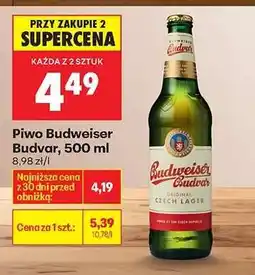 Biedronka Piwo Budweiser Budvar 500 ml oferta