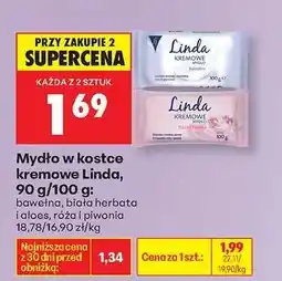 Biedronka Mydło w kostce kremowe Linda, 90 g/100 g oferta