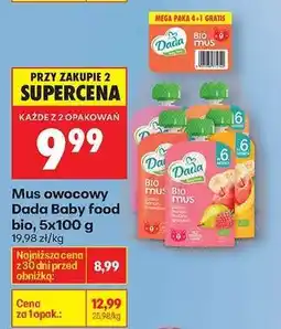 Biedronka Mus owocowy Dada Baby food bio , 5x100 g oferta