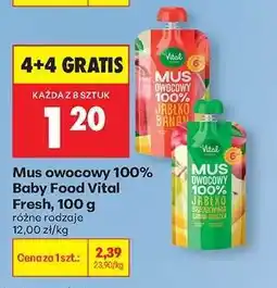 Biedronka Mus owocowy 100 % Baby Food Vital Fresh , 100 g oferta