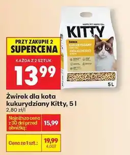 Biedronka Żwirek dla kota kukurydziany Kitty, 5 l oferta