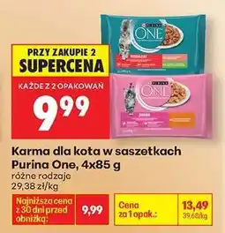 Biedronka Karma dla kota w saszetkach Purina One, 4x85 g oferta