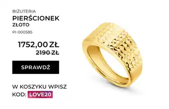 Biżuteria pierścionek złoto