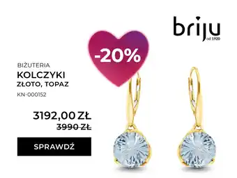 Biżuteria kolczyki złoto, topaz