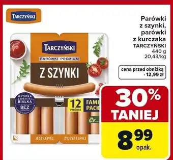 Parówki z szynki, parówki z kurczaka TARCZYŃSKI