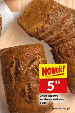 Twój Market Chleb razowy ze słonecznikiem, 1 szt oferta