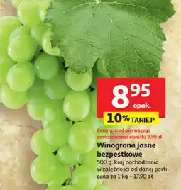 Auchan Winogrona jasne bezpestkowe oferta